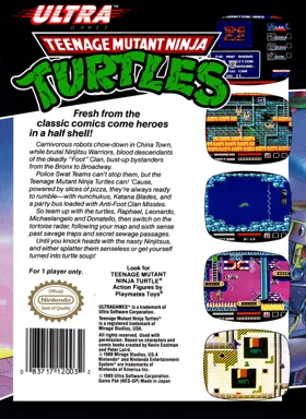 Teenage Mutant Ninja Turtles (USA) (Beta) box cover back